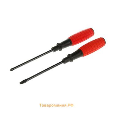 Набор отверток ЛОМ, обрезиненные рукоятки, PH1/SL5×100 мм, 2 шт.