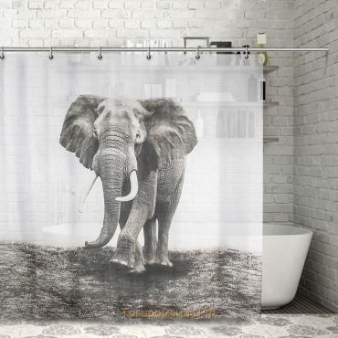 Штора для ванны «Слон», 180×180 см, полиэстер