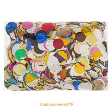 Конфетти «Круг», 1.5 см, фольга, 100 г, МИКС