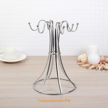 Подставка для кружек , на 6 предметов, 21×21×25 см, хромированная