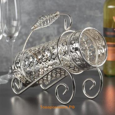 Подставка под бутылку, 24×9.5×21, металл, хромированная
