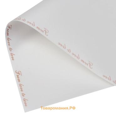 Плёнка матовая с рисунком «Романтическое послание», белая, 60×60 см