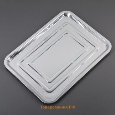 Противень, 39.5×29.5 см, нержавеющая сталь, хромированный