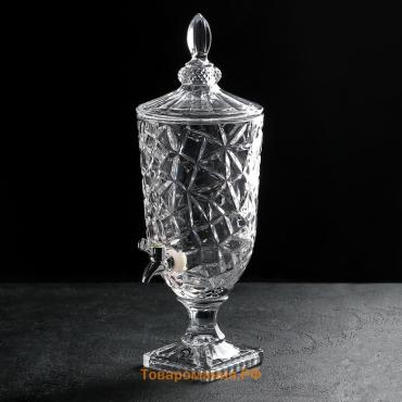 Диспенсер для напитков Magistro «Сияние», 2.7 л, 17×50 см, стекло