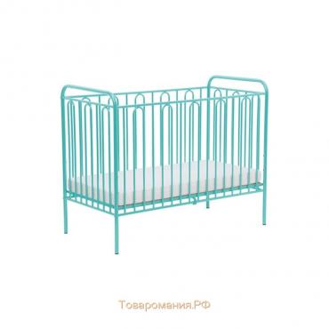 Детская кроватка Polini kids Vintage 110 металлическая, цвет бирюзовый