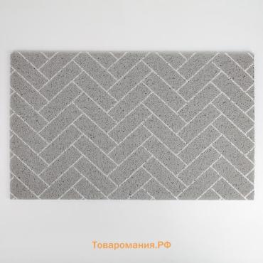 Коврик придверный  «Лофт», грязезащитный, вырезной, 45×75 см, серый