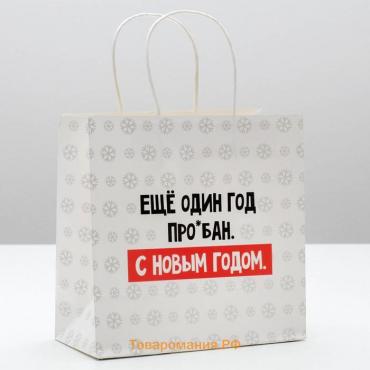 Пакет подарочный новогодний «Ещё один год», 22 х 22 х 11 см