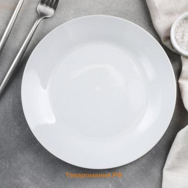 Тарелка керамическая обеденная «Моника», d=22,5 см, цвет белый
