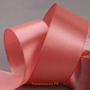 Лента атласная, 40 мм, 23±1 м, тёмно-розовая №102