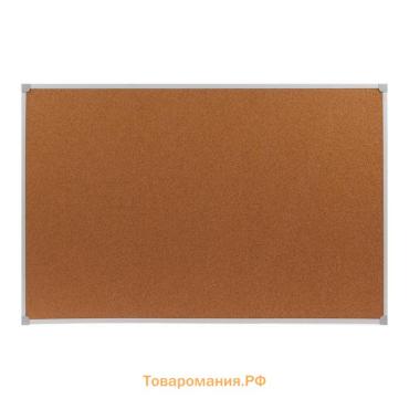 Доска пробковая 60х90 см, Calligrata, в ПВХ рамке белого цвета