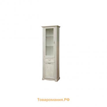 Шкаф-витрина «Сохо» 32.06, 654 × 424 × 2120 мм, цвет бетон пайн белый / бетон пайн патина