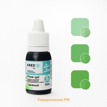 Краситель пищевой Kreda Bio Prime-gel, водорастворимый, зеленый, 10 мл