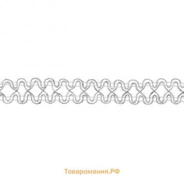 Тесьма «Ажурная» серебро, ширина 1,5 см, намотка 25 метров