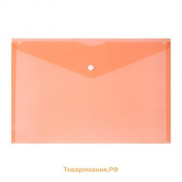 Папка-конверт на кнопке А4, 180 мкм, Calligrata, оранжевая