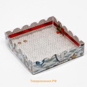 Коробочка для печенья «Новогодние игрушки», 12×12×3 см