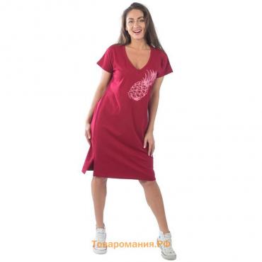 Платье женское, размер 44, цвет бордовый