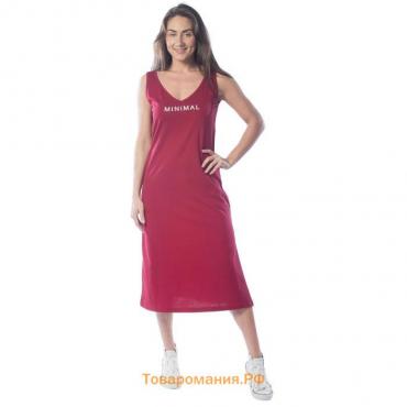 Платье женское, размер 50, цвет бордовый