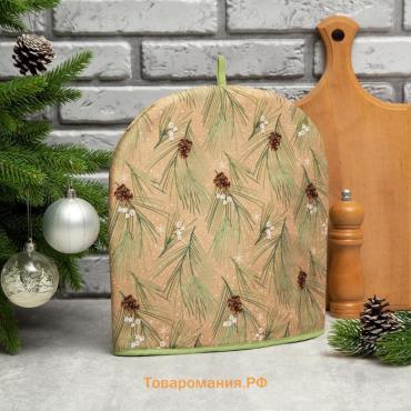 Грелка на чайник  "Spruce branches" 28х28см, 100%хл, саржа 190 г/м2