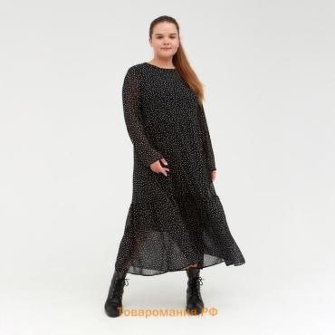 Платье женское миди MIST plus-size, р.56, черный