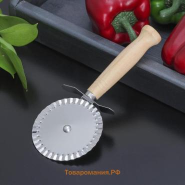Нож для пиццы и теста  «Классик», 18.5 см, коррозионностойкая сталь, ребристый, бежевый