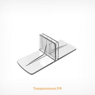 Клипса Т-образная для крепления пластиковых разделителей, 100×40×32 мм, прозрачная