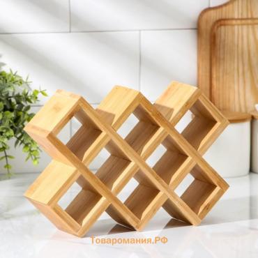 Подставка для бутылок вина , 24.5×17×6.2 см, бамбук