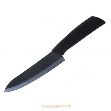 Нож кухонный керамический Magistro Black, лезвие 15 см, ручка soft-touch, чёрный