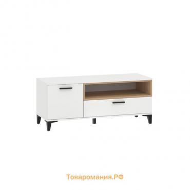 Тумба под ТВ Bergen, 1202×440×510 мм, цвет белый / дуб бунратти