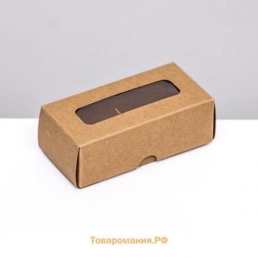 Коробка для 2 конфеты, крафт, 5 х 10,5 х 3,5 см. Кондитерская упаковка