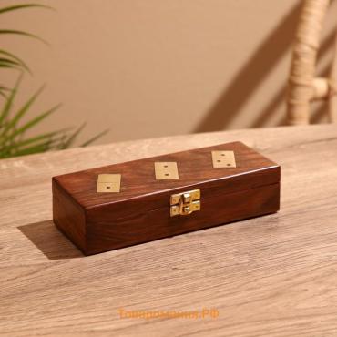 Игра настольная «Домино», в шкатулке, 20×7.5×5 см, дерево шишам