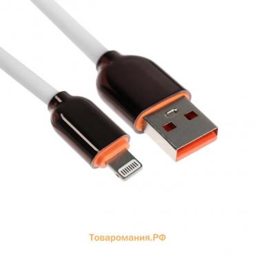 Кабель Lightning - USB, 6 A, оплётка PVC, 1 метр, белый